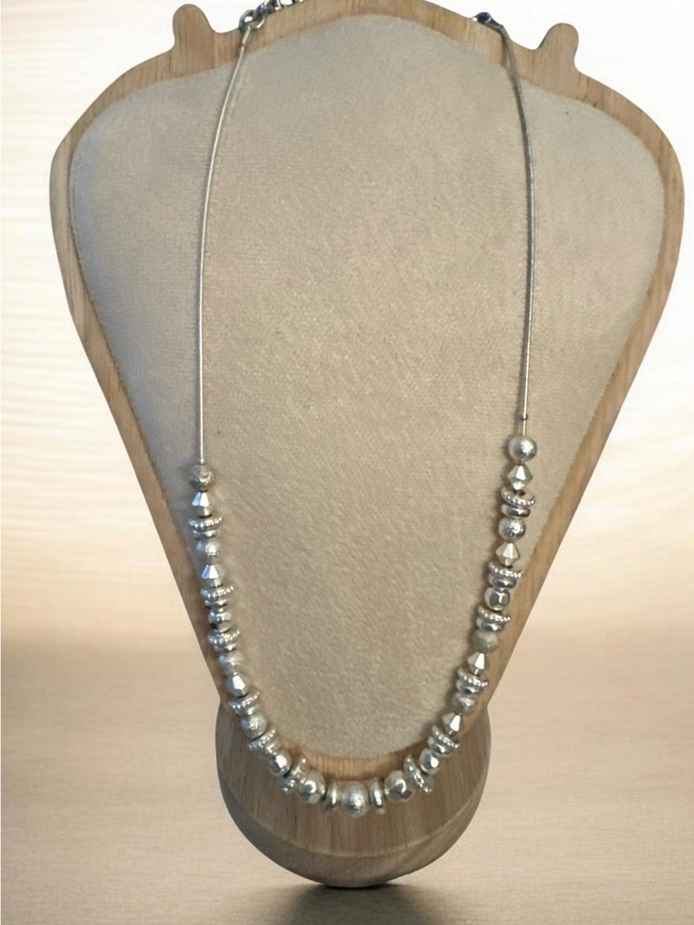Nine West Silver-Tone Beaded Statement Necklace